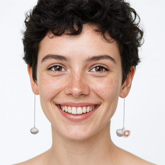 Earrings Pearl Shell 925 Sterling Silver