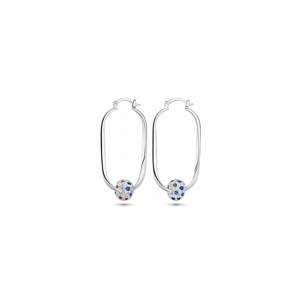 Earrings Dots Colors 925 sterling silver 45mm