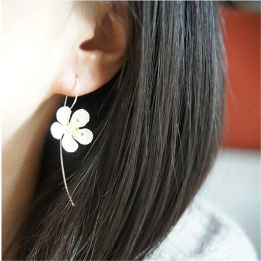 Earrings Flower Tassel 925 Sterling Silver