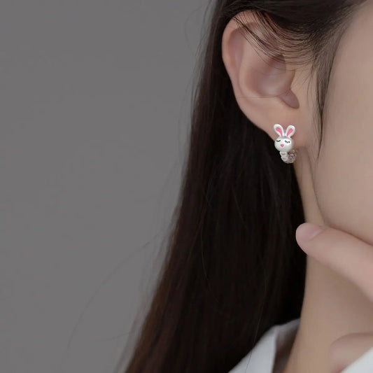 Earrings Rabit Drip 925 Sterling Silver