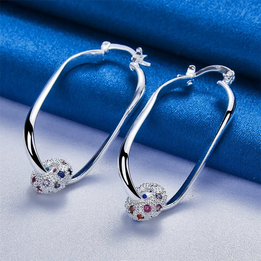 Earrings Dots Colors 925 sterling silver 45mm
