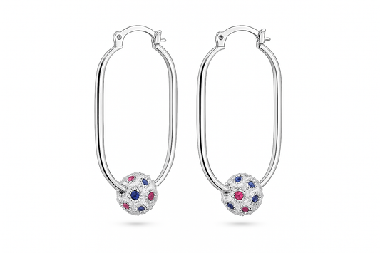 Earrings Dots Colors 925 sterling silver 45mm